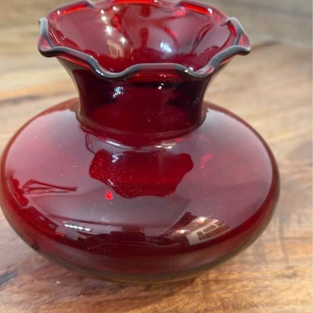 Vintage Ruby Red Glass Bud Vase